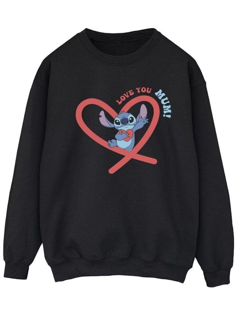 Disney - Sweat LOVE YOU MUM Noir - Kiabi