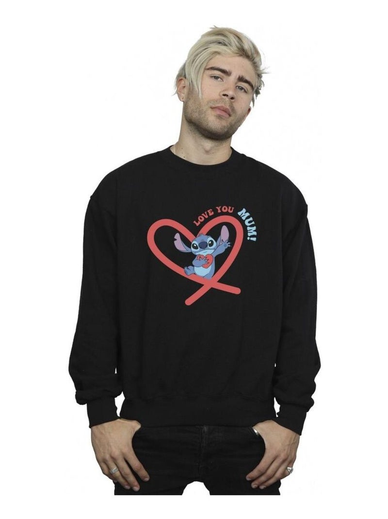 Disney - Sweat LOVE YOU MUM Noir - Kiabi