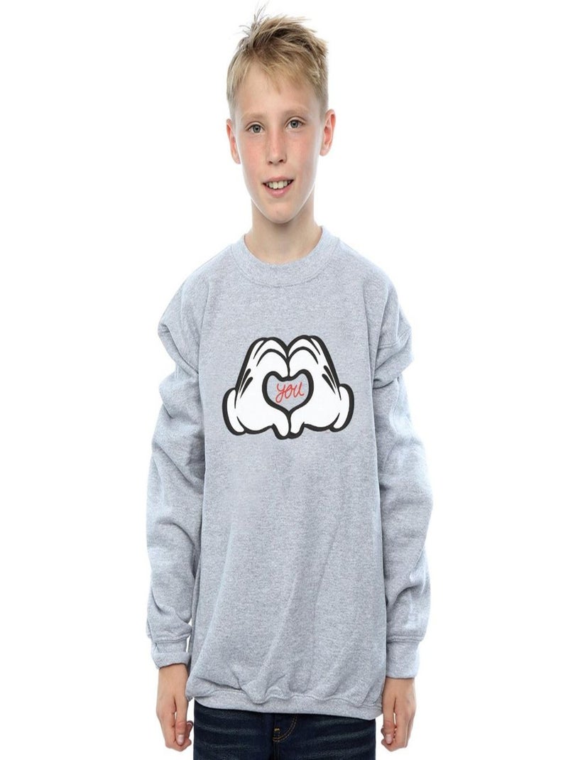 Disney - Sweat LOVES YOU Gris chiné - Kiabi