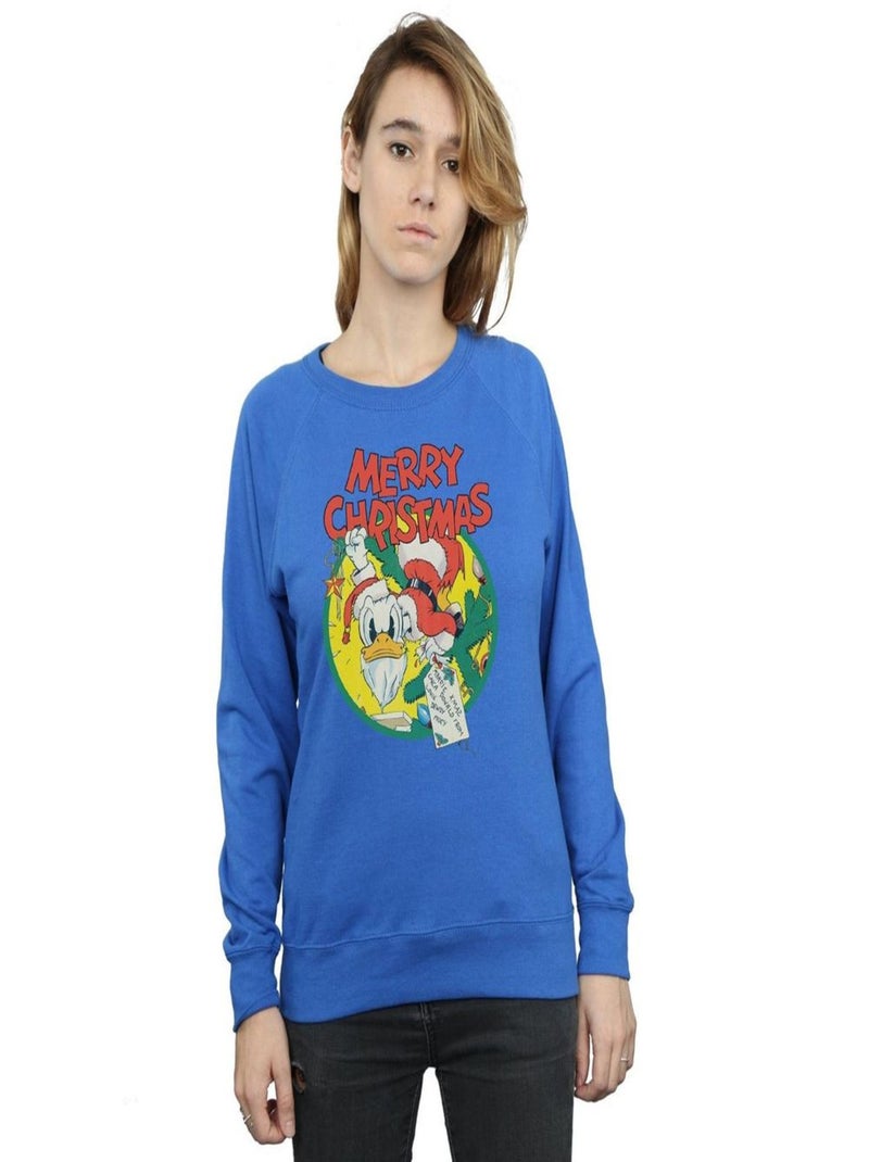 Disney - Sweat MERRY CHRISTMAS Bleu roi - Kiabi
