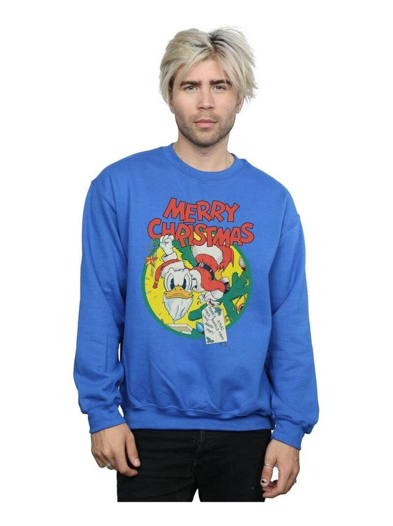 Disney - Sweat MERRY CHRISTMAS Bleu roi - Kiabi