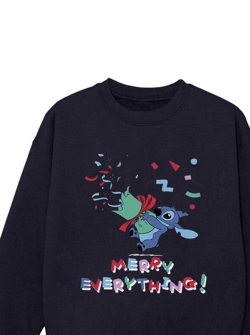 Disney - Sweat MERRY EVERYTHING Bleu marine - Kiabi