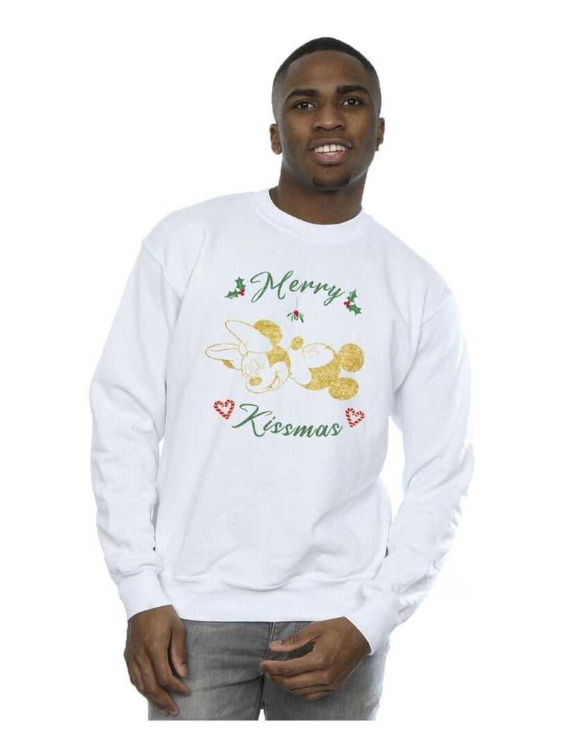 Disney - Sweat MERRY KISSMAS Blanc - Kiabi