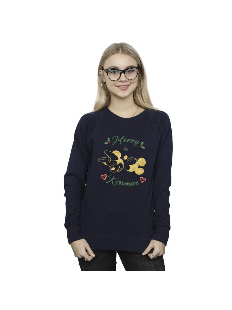 Disney - Sweat MERRY KISSMAS Bleu marine - Kiabi