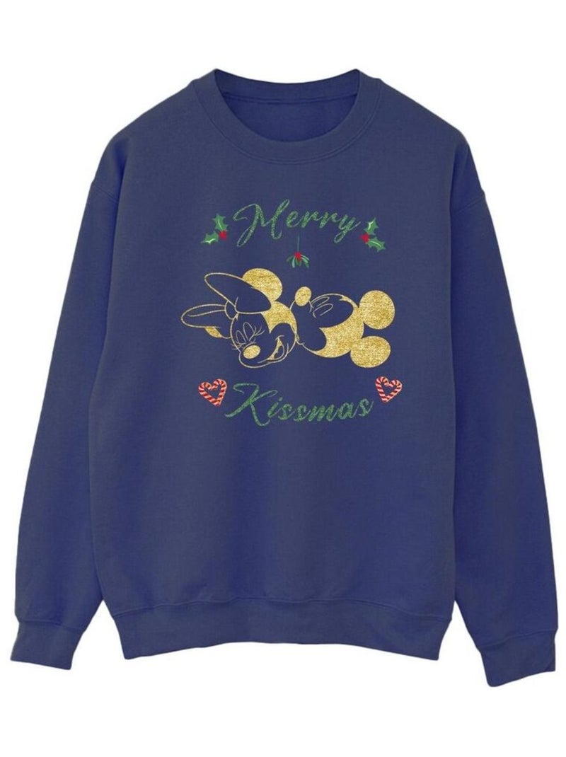 Disney - Sweat MERRY KISSMAS Bleu marine - Kiabi