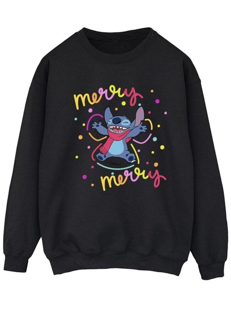 Disney - Sweat MERRY RAINBOW Noir - Kiabi