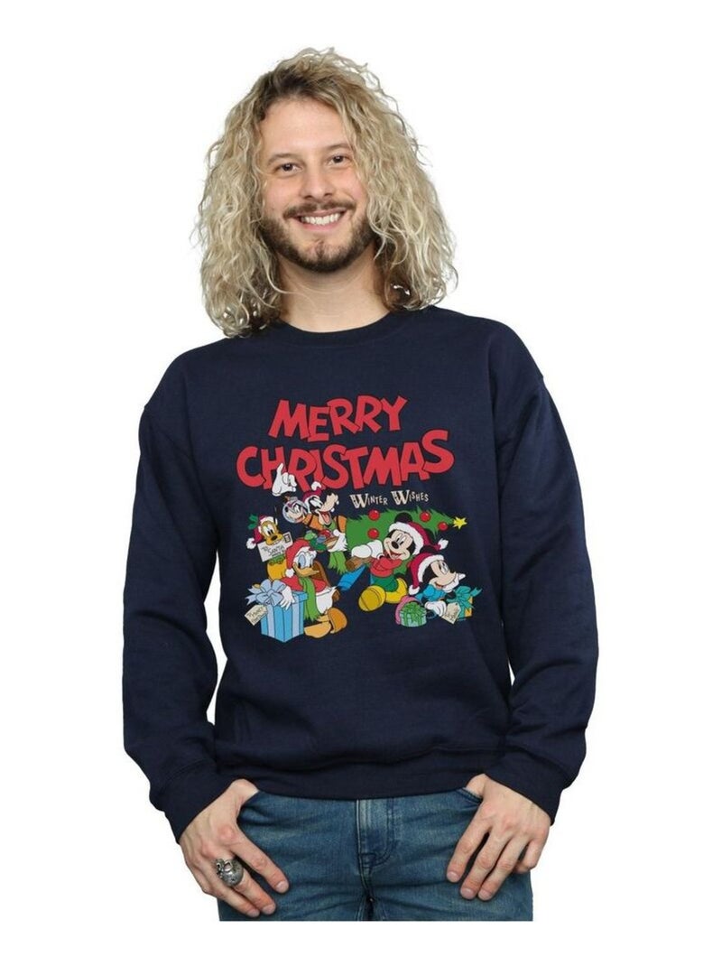 Disney - Sweat MICKEY MOUSE AND FRIENDSWINTER Wish: Asha et la Bonne ÉtoileES Bleu marine - Kiabi