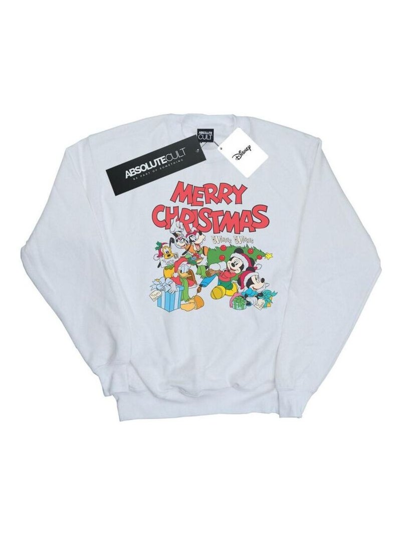 Disney - Sweat MICKEY MOUSE AND FRIENDSWINTER WISHES Blanc - Kiabi
