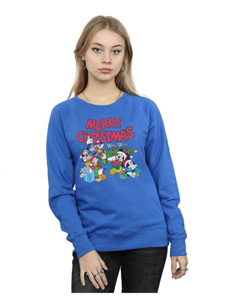Disney - Sweat MICKEY MOUSE AND FRIENDSWINTER WISHES Bleu roi - Kiabi