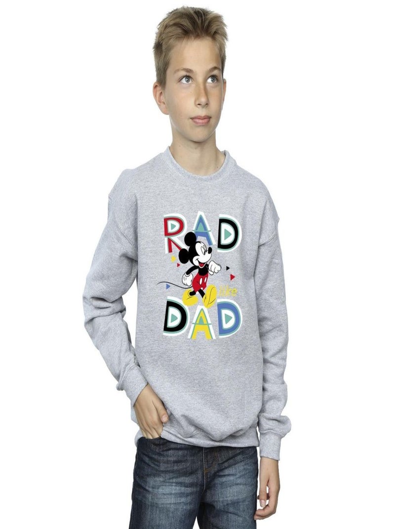 Disney - Sweat MICKEY MOUSE RAD DAD Gris chiné - Kiabi