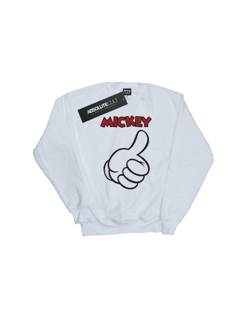 Disney - Sweat MICKEY MOUSE THUMBS UP Blanc - Kiabi