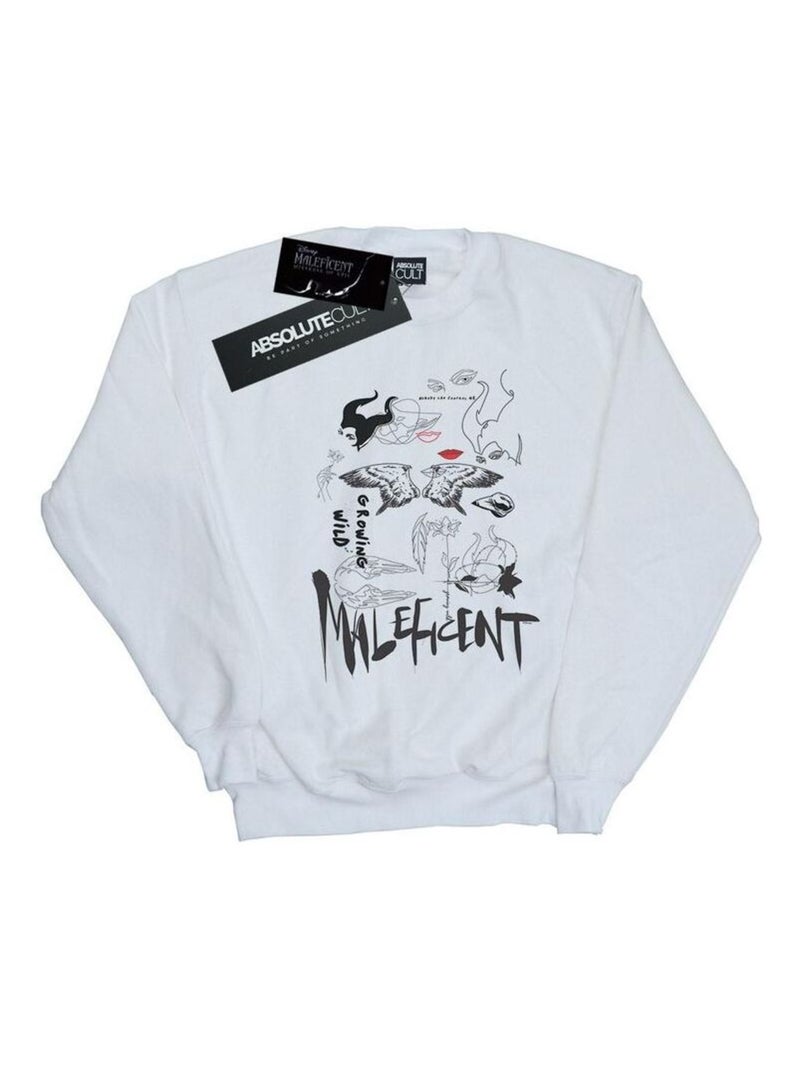 Disney - Sweat MISTRESS OF EVIL GROWING WILD Blanc - Kiabi