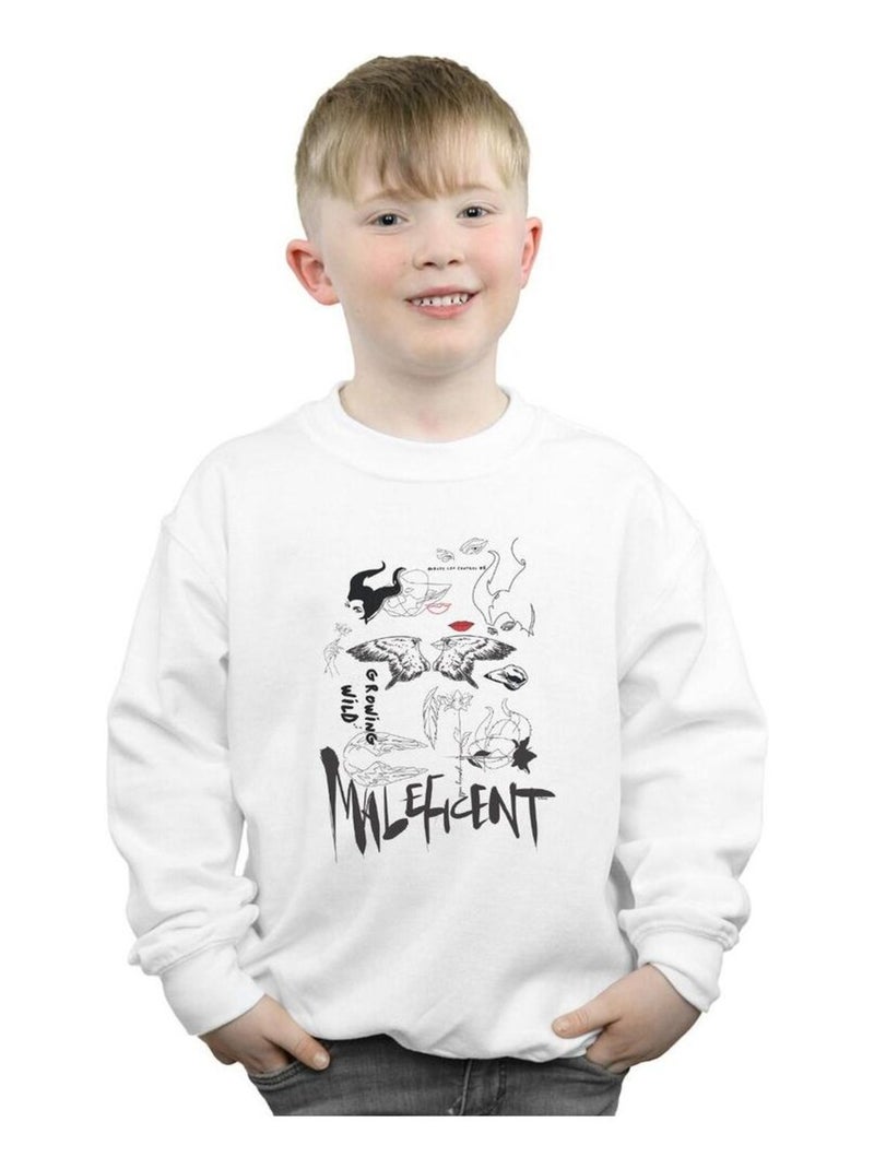 Disney - Sweat MISTRESS OF EVIL GROWING WILD Blanc - Kiabi