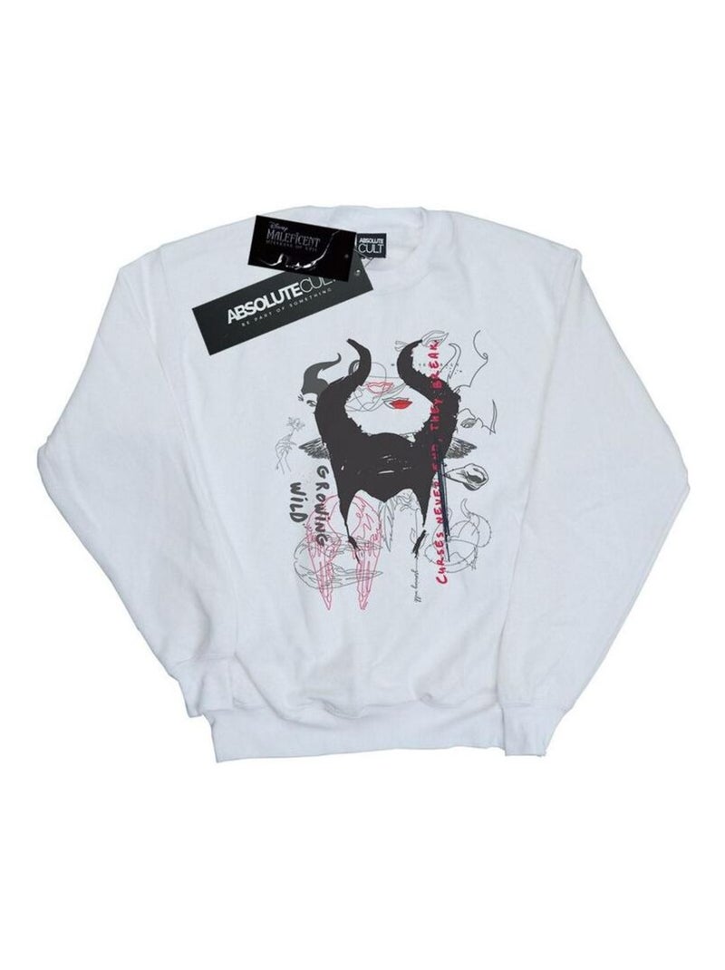Disney - Sweat MISTRESS OF EVIL GROWING WILD HORNS Blanc - Kiabi