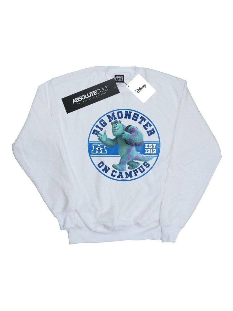 Disney - Sweat MONSTERS UNIVERSITY MONSTER ON CAMPUS Blanc - Kiabi