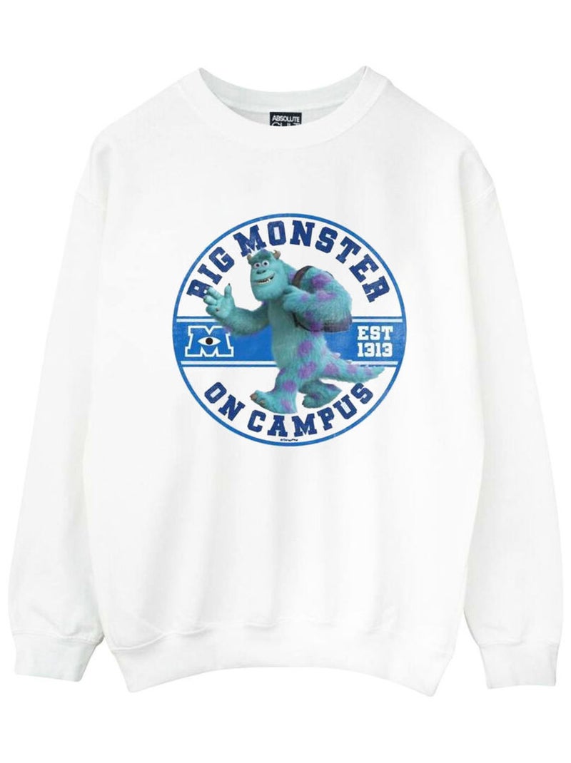 Disney - Sweat MONSTERS UNIVERSITY MONSTER ON CAMPUS Blanc - Kiabi