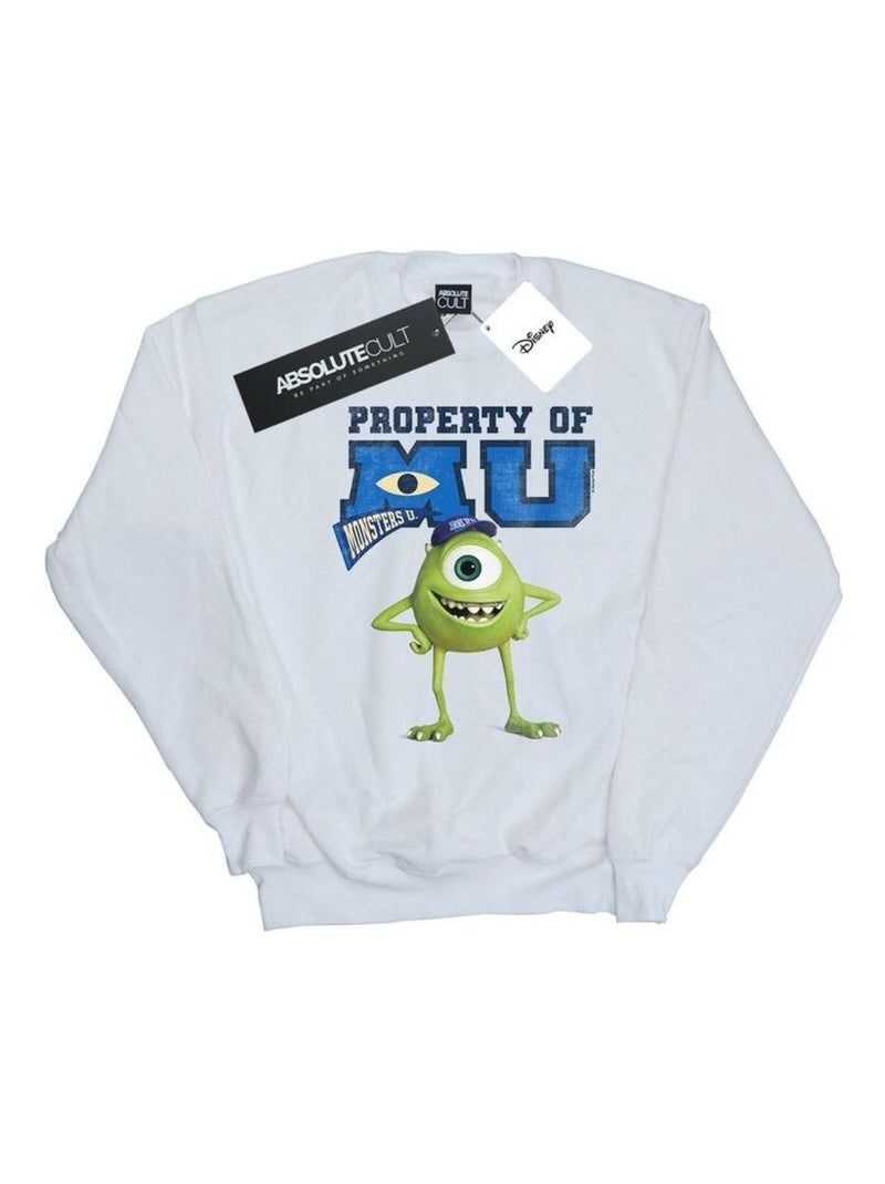 Disney - Sweat MONSTERS UNIVERSITY PROPERTY OF MU Blanc - Kiabi
