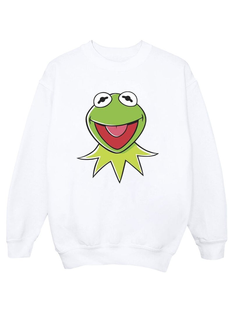 Disney - Sweat motif Kermit la grenouille motif/style Tête MUPPETS Blanc - Kiabi
