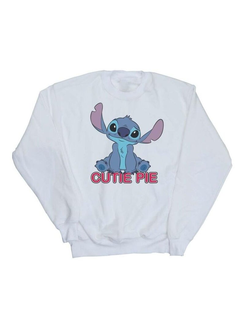 Disney - Sweat motif Lilo et Stitch CUTIE PIE Blanc - Kiabi