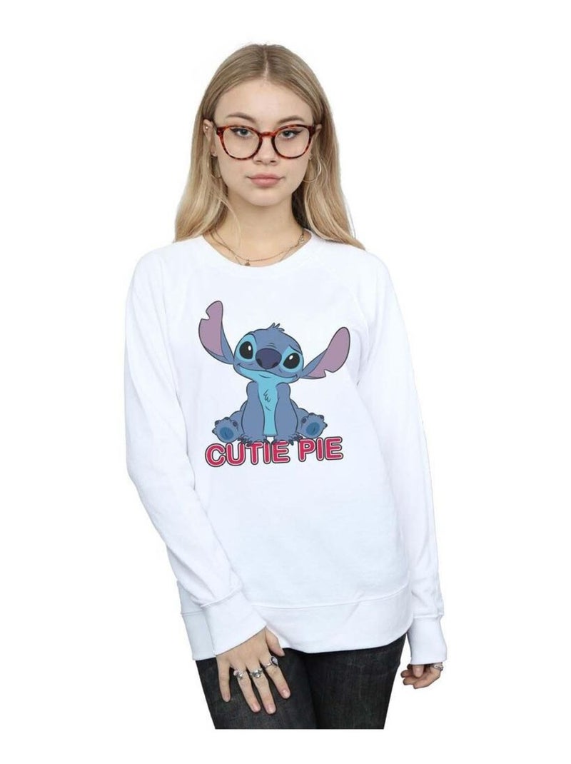 Disney - Sweat motif Lilo et Stitch CUTIE PIE Blanc - Kiabi