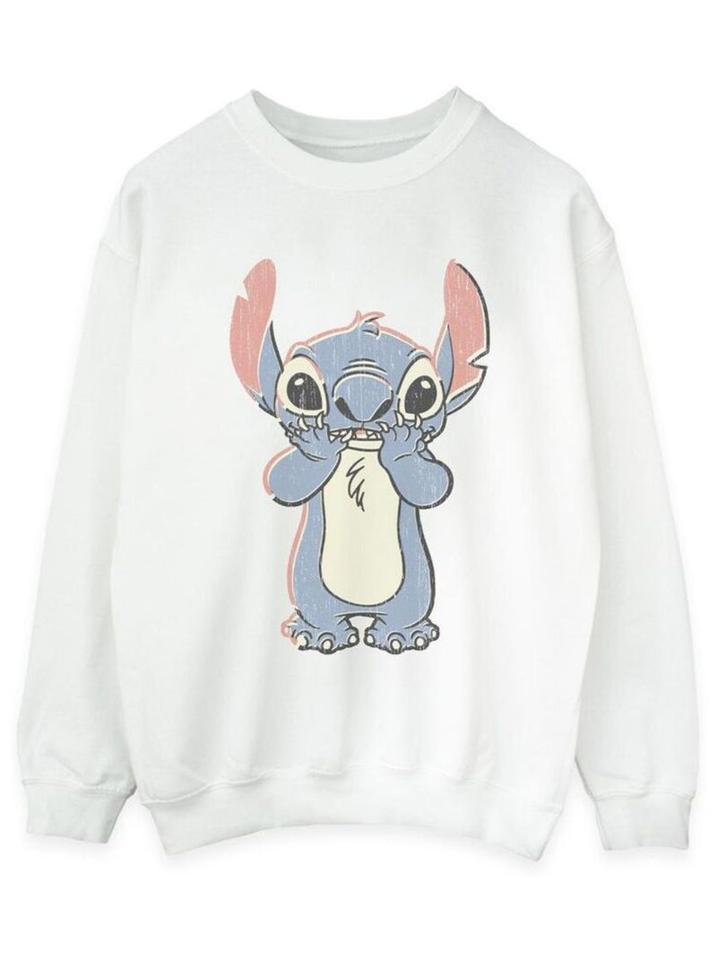 Disney - Sweat motif Lilo et Stitch motif/style gros imprimé Blanc - Kiabi