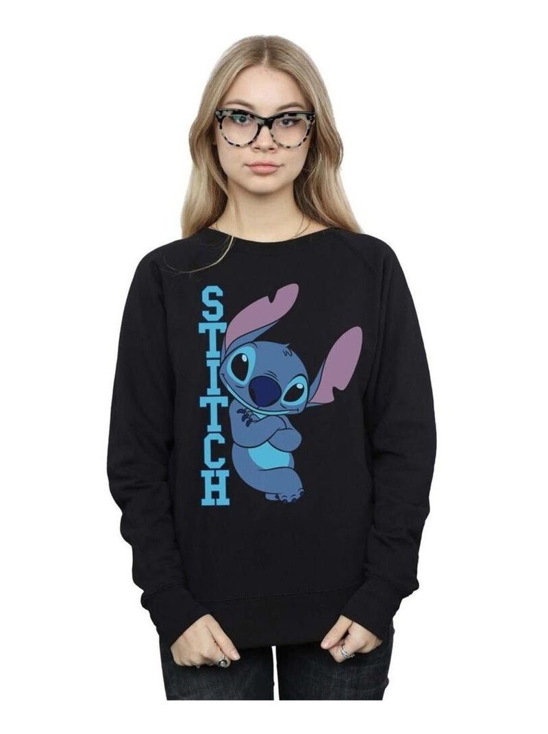 Disney - Sweat motif Lilo et Stitch motif/style Pose Noir - Kiabi