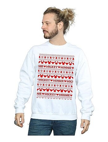 Disney - Sweat motif Mickey Mouse et Minnie Mouse motif/style Noël festif