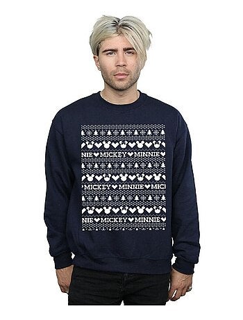 Disney - Sweat motif Mickey Mouse et Minnie Mouse motif/style Noël festif