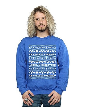 Disney - Sweat motif Mickey Mouse et Minnie Mouse motif/style Noël festif