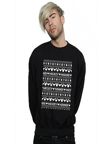 Disney - Sweat motif Mickey Mouse et Minnie Mouse motif/style Noël festif