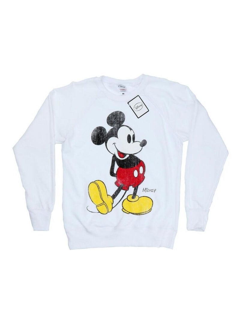 Disney - Sweat motif Mickey Mouse motif/style Coup de pied Blanc - Kiabi