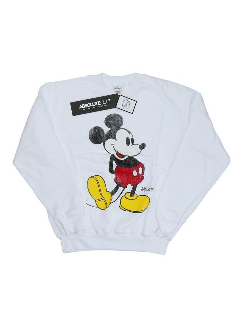 Disney - Sweat motif Mickey Mouse motif/style Coup de pied Blanc - Kiabi