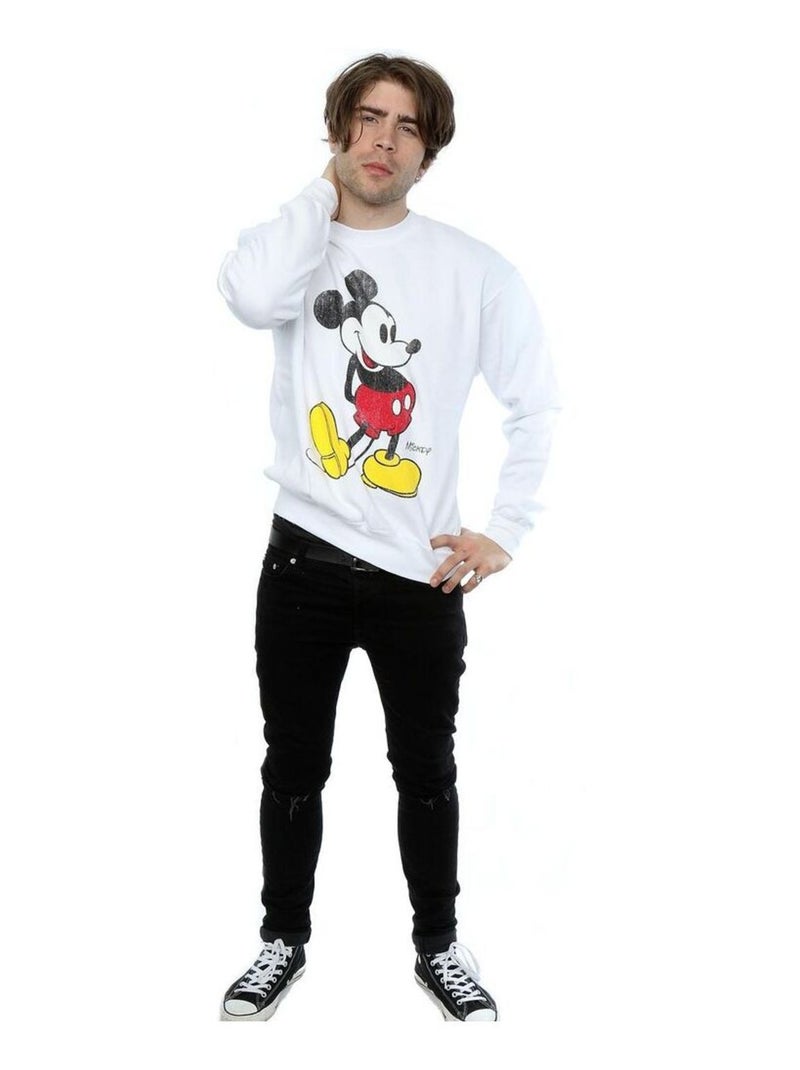 Disney - Sweat motif Mickey Mouse motif/style Coup de pied Blanc - Kiabi