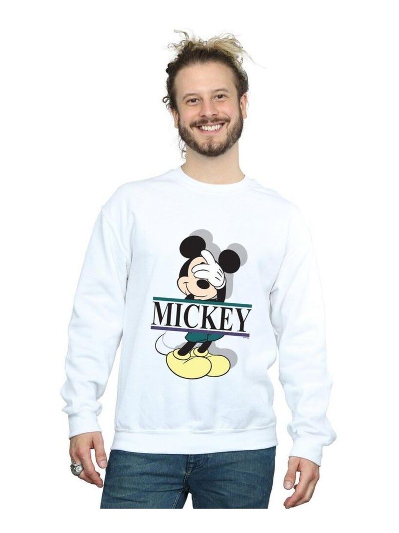 Disney - Sweat motif Mickey Mouse motif/style Lettres Blanc - Kiabi