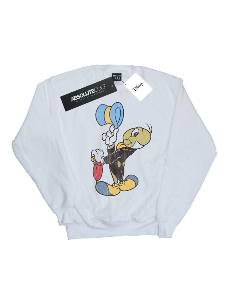 Disney - Sweat motif Pinocchio et Jiminy Cricket Blanc - Kiabi