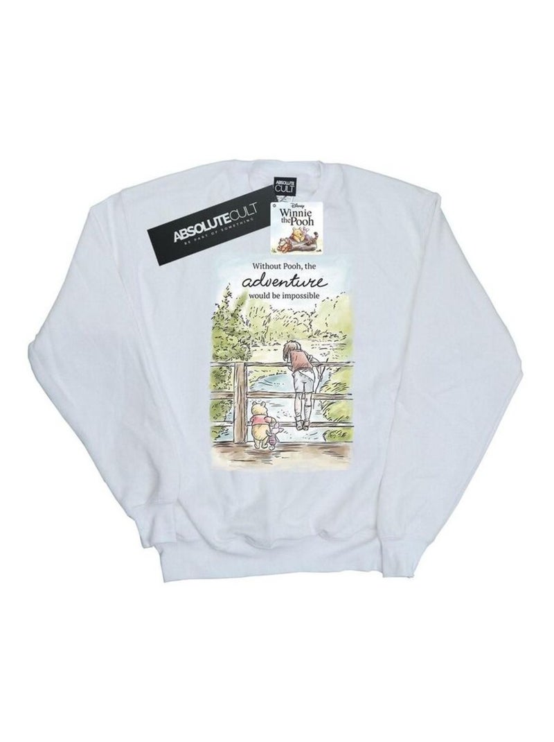 Disney - Sweat motif Winnie l'ourson ADVENTURE Blanc - Kiabi