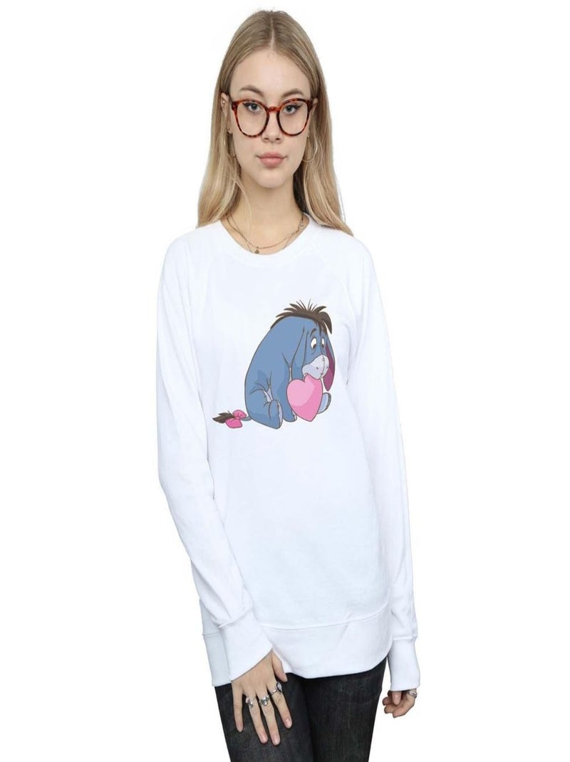 Disney - Sweat motif Winnie l'ourson et Bourriquet motif/style Bouche Blanc - Kiabi