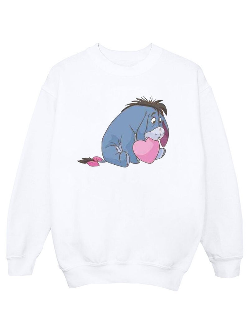 Disney - Sweat motif Winnie l'ourson et Bourriquet motif/style Bouche Blanc - Kiabi
