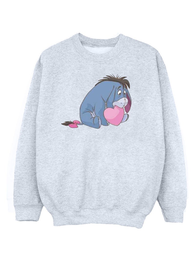 Disney - Sweat motif Winnie l'ourson et Bourriquet motif/style Bouche Gris chiné - Kiabi