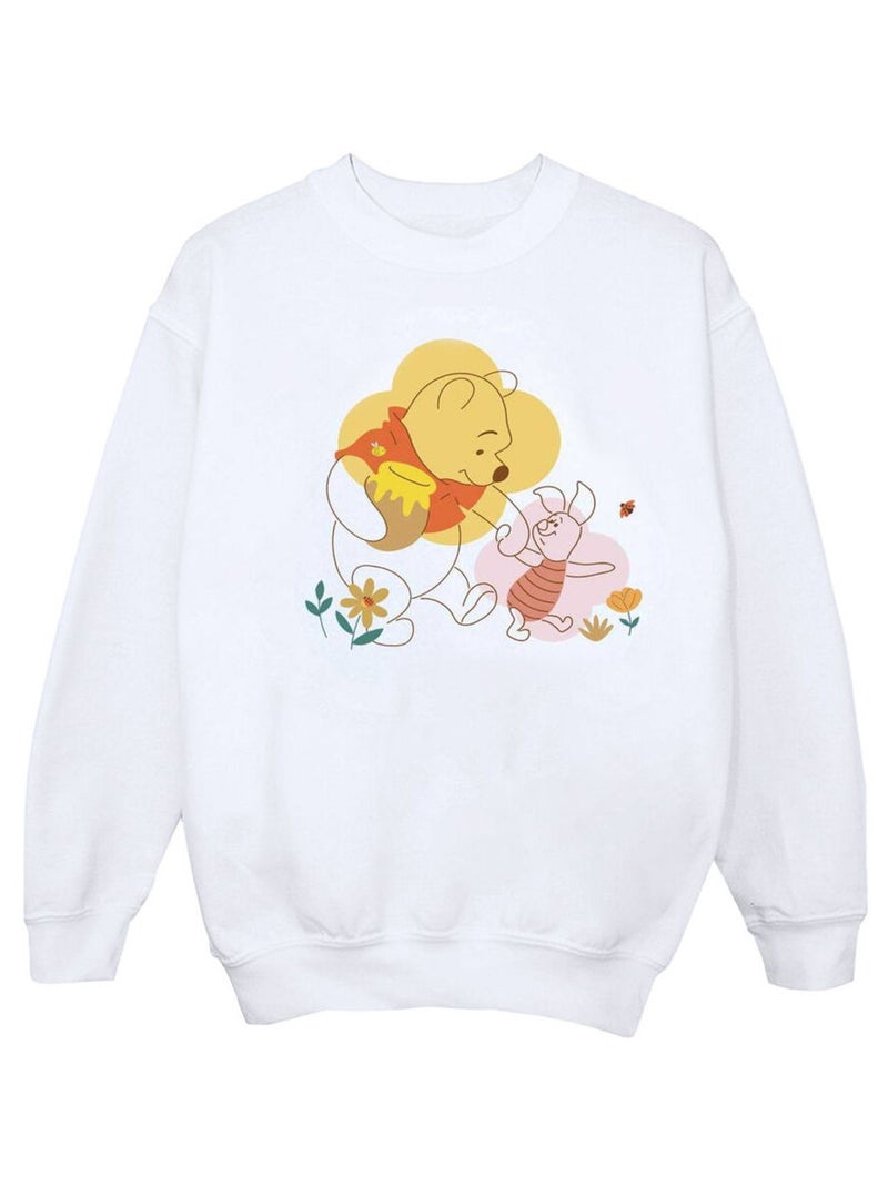 Disney - Sweat motif Winnie l'ourson et Porcinet Blanc - Kiabi