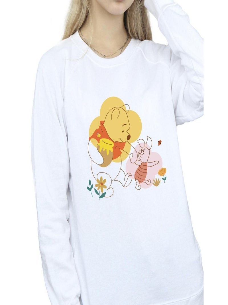 Disney - Sweat motif Winnie l'ourson et Porcinet Blanc - Kiabi