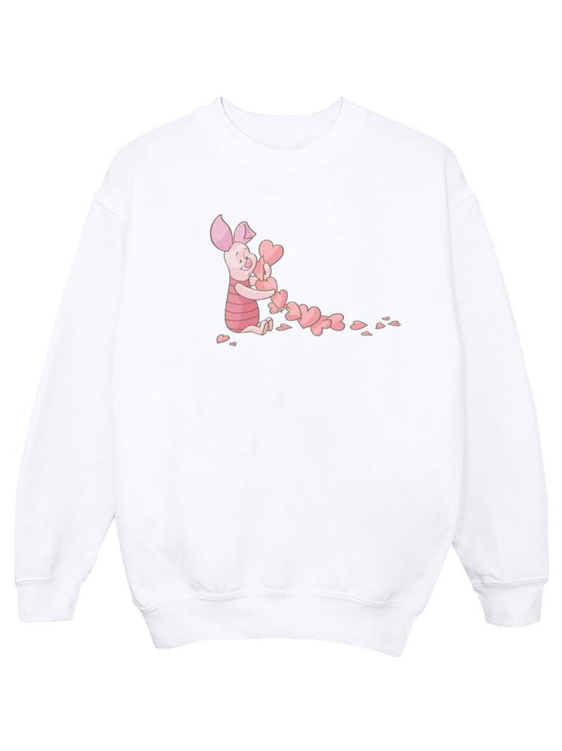 Disney - Sweat motif Winnie l'ourson et Porcinet CHAIN OF HEARTS Blanc - Kiabi
