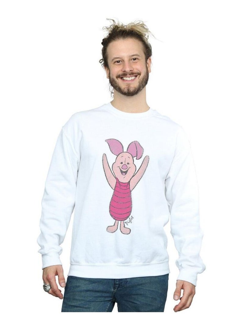 Disney - Sweat motif Winnie l'ourson et Porcinet motif/style classique Blanc - Kiabi