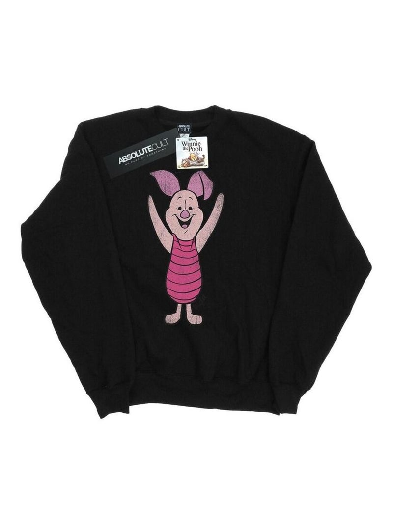 Disney - Sweat motif Winnie l'ourson et Porcinet motif/style classique Noir - Kiabi