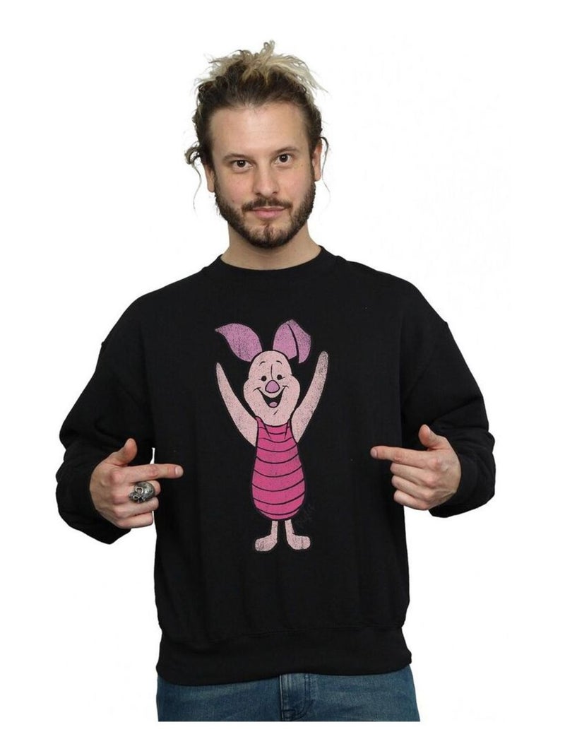 Disney - Sweat motif Winnie l'ourson et Porcinet motif/style classique Noir - Kiabi