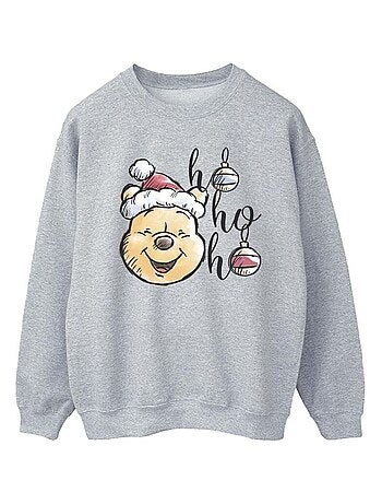 Disney - Sweat motif Winnie l'ourson motif/style Boule de Noël HO HO HO