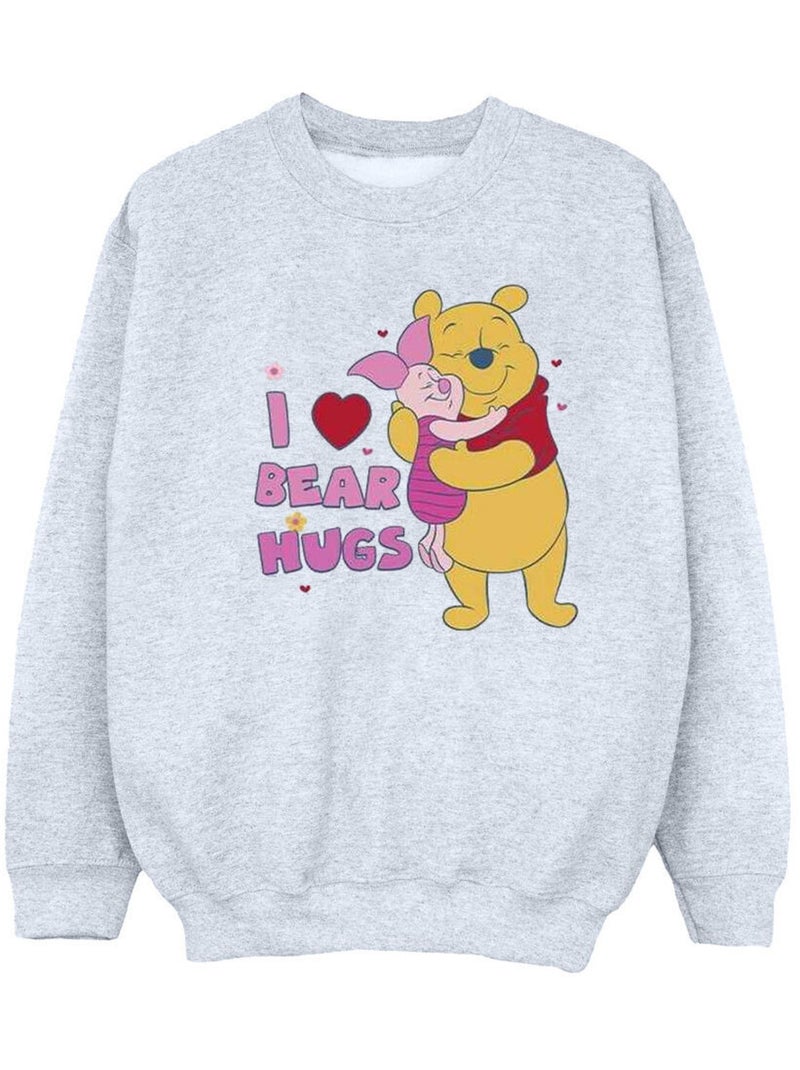 Disney - Sweat motif Winnie l'ourson MUM BEST HUGS Gris chiné - Kiabi