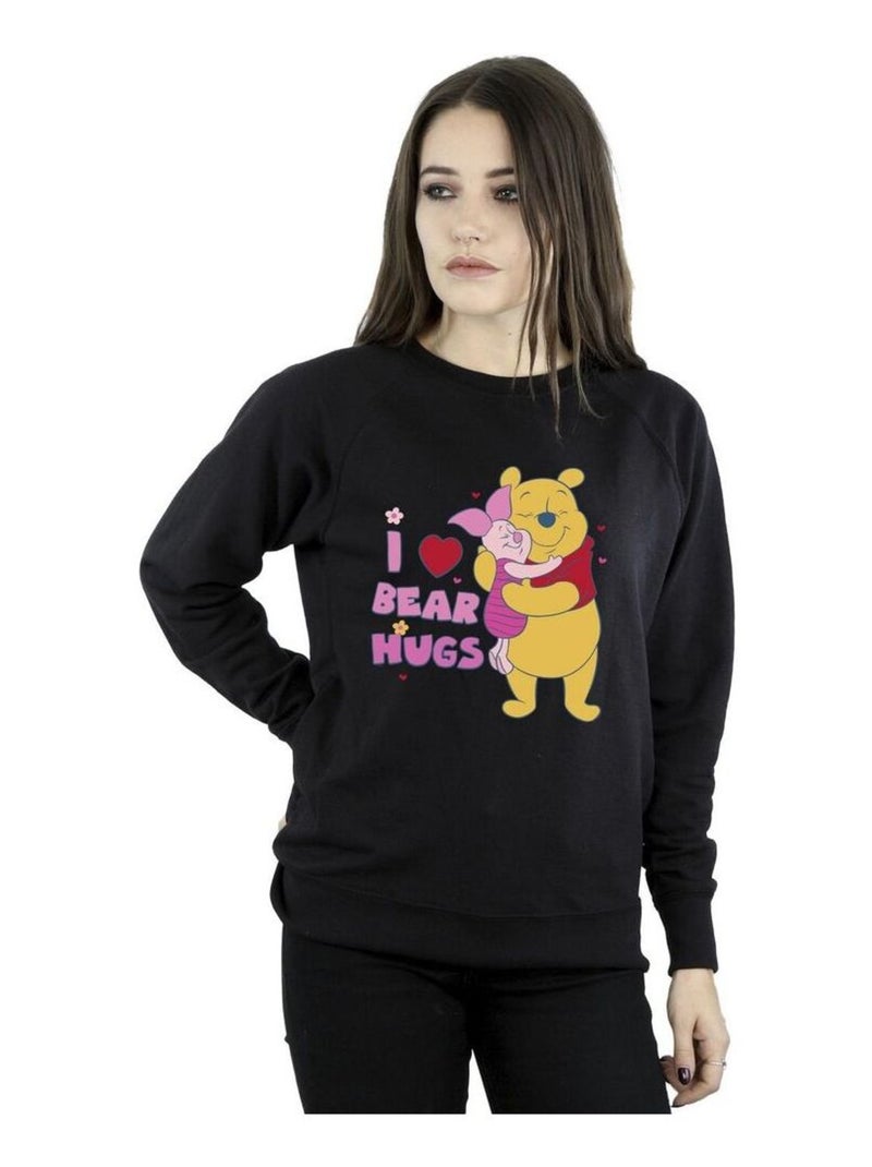 Disney - Sweat motif Winnie l'ourson MUM BEST HUGS Noir - Kiabi