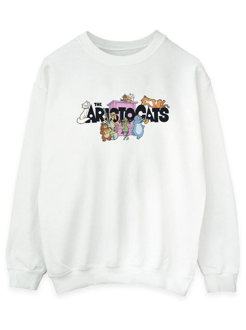 Disney - Sweat motif/style logo Les Aristochats Blanc - Kiabi