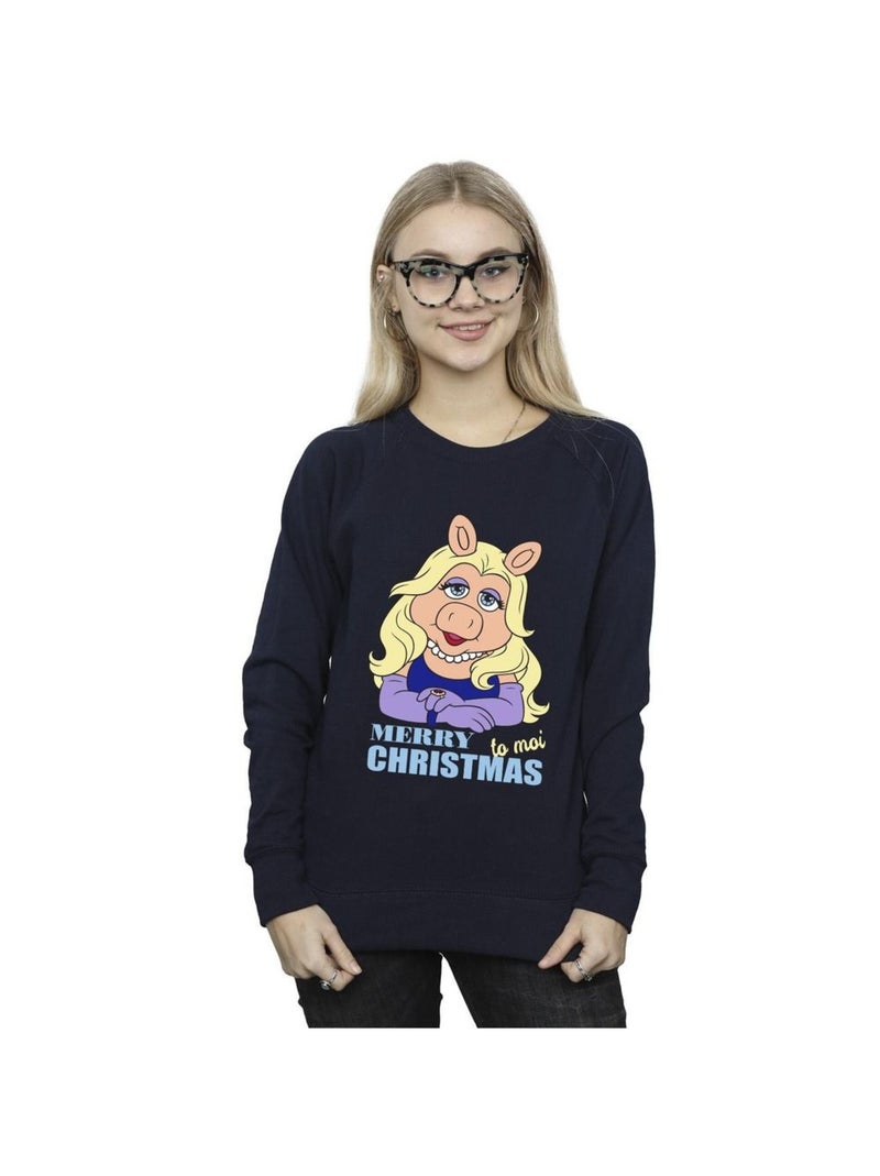 Disney - Sweat MUPPETS QUEEN OF HOLIDAYS Bleu marine - Kiabi